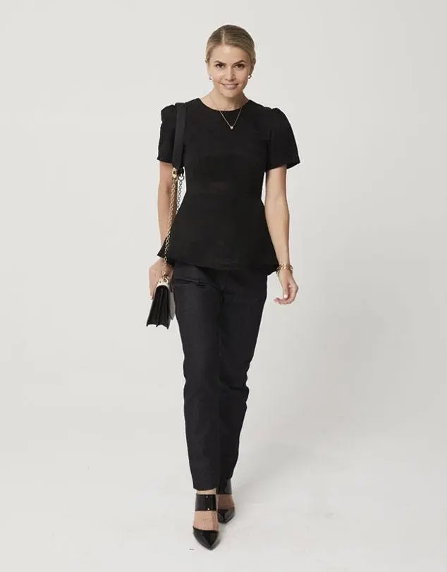 Black peplum cheap top australia