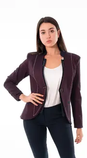 Vertical Stripe Jacket Maroon thumbnail