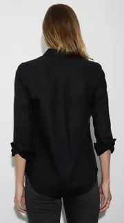 4. Alex Linen Shirt Black thumbnail