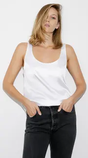 1. Kate White Silk Cami Wide Straps White thumbnail