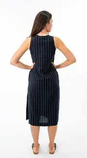 3. Asha Dress Navy blue and white stripe thumbnail