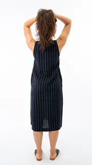 4. Asha Dress Navy blue and white stripe thumbnail