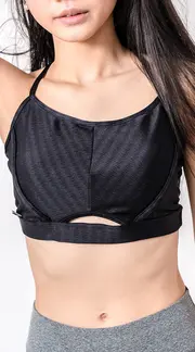 Sport Top back cross over Black thumbnail