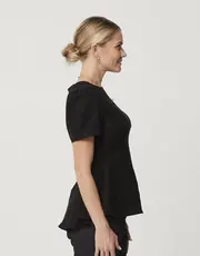 3. Linen Peplum Top Black thumbnail