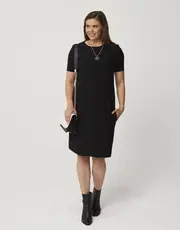 Classic Merino Sheath Dress Black thumbnail