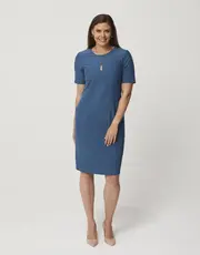 1. Classic Merino Sheath Dress Moroccan Blue thumbnail