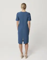 2. Classic Merino Sheath Dress Moroccan Blue thumbnail