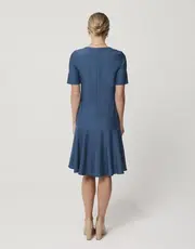 3. Merino Drop Waist Dress Moroccan Blue thumbnail