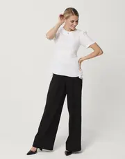 1. Wide Leg Merino Pant Black thumbnail