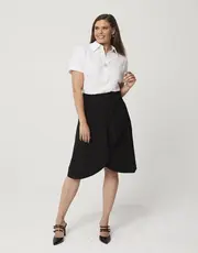 1. Merino Fold Skirt Black thumbnail