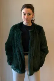 1. Collarless Rabbit Fur Green thumbnail