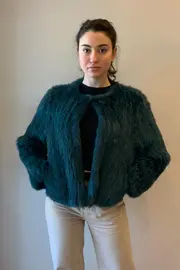 1. Collarless Rabbit Fur Teal thumbnail