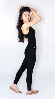 2. Thumb Jumpsuit T-Back Black