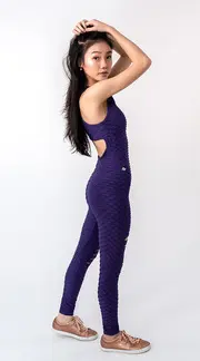 2. Thumb Jumpsuit T-Back Purple