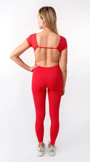 4. Thumb Jumpsuit Low Back Red