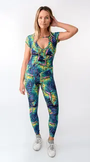 1. Thumb Jumpsuit Low Back Tropical