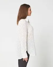 2. Thumb Silk Collared Shirt White & Black