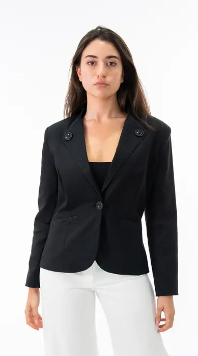 Button Lapel Black