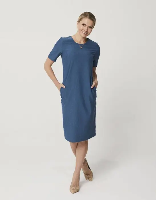 Classic Merino Sheath Dress Moroccan Blue