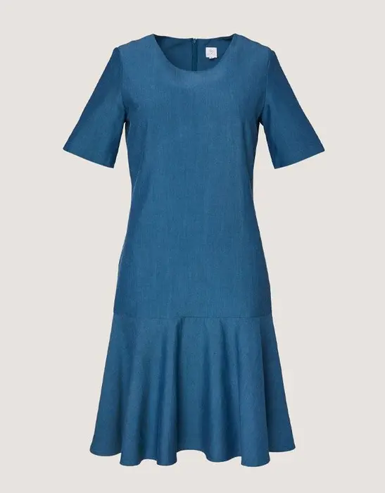 4. Merino Drop Waist Dress Moroccan Blue thumbnail