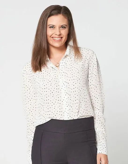 Silk Collared Shirt White & Black