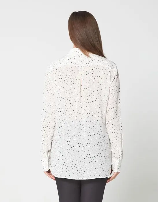 3. Silk Collared Shirt White & Black thumbnail