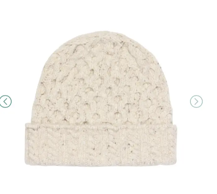 Lux Aran Beanie Natural Wool