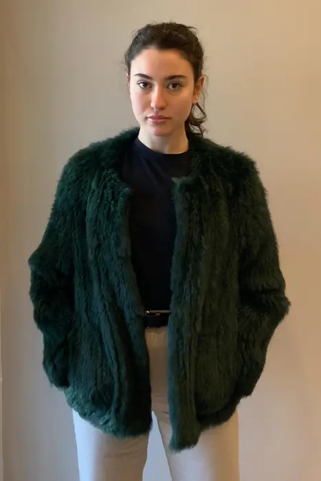 1. Collarless Rabbit Fur Green thumbnail